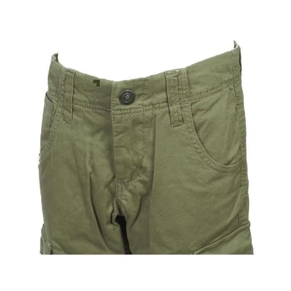 Barns kaki cargo byxor NAME IT Bamgo – 3 fickor + lårfickor, elastiska anklar, 98% bomull