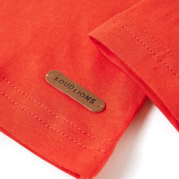 T-shirt barn långärmad orange multi-storlekar