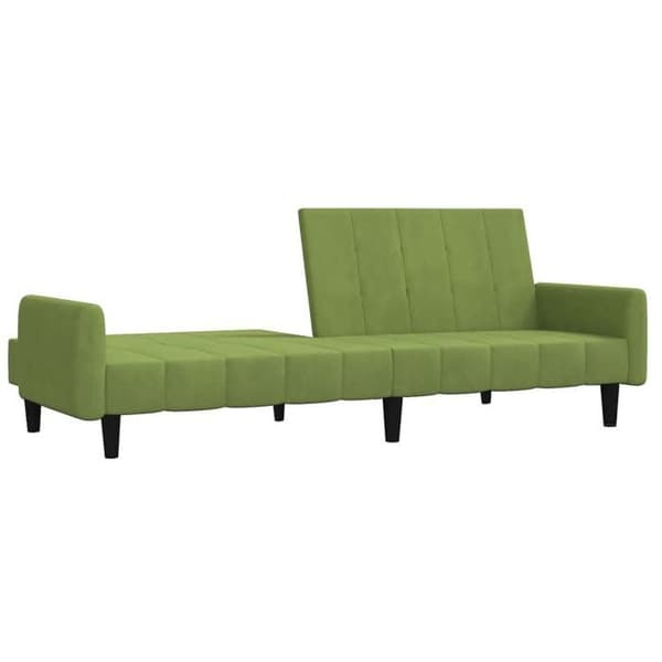 vidaXL 2-sits bäddsoffa ljusgrön sammet 375777