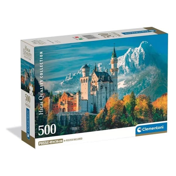 Pussel - CLEMENTONI - Neuschwanstein - 500 bitar - Poster inkluderad - 49 x 36 cm