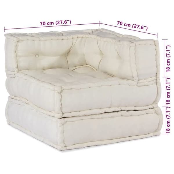 vidaXL Modulsoffa kräm 70x70x54 tyg 4019021