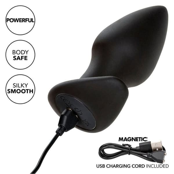 CALEXOTICS - CALEXOTICS - ROCK BOTTOM PLUG ANAL PARFAIT 10 VIBRATIONS SILIKON SVART