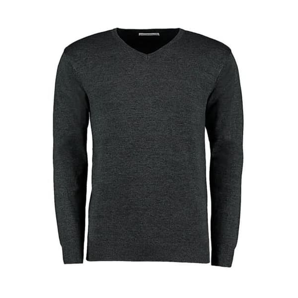 Pull col V Kustom Kit Arundel Classic Fit - Grå - XL