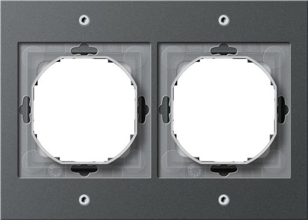 Dubbel avslutningsram - GIRA - TX 44 - Antracit - 2 platser - Ref. 021267