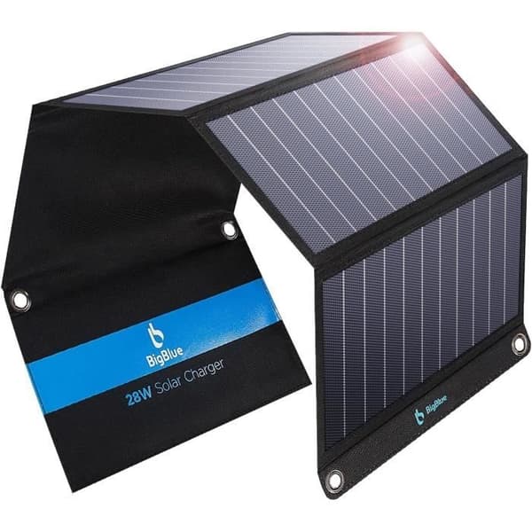 Bärbar Solpanel Laddare BigBlue 28W med Digital Amperemeter