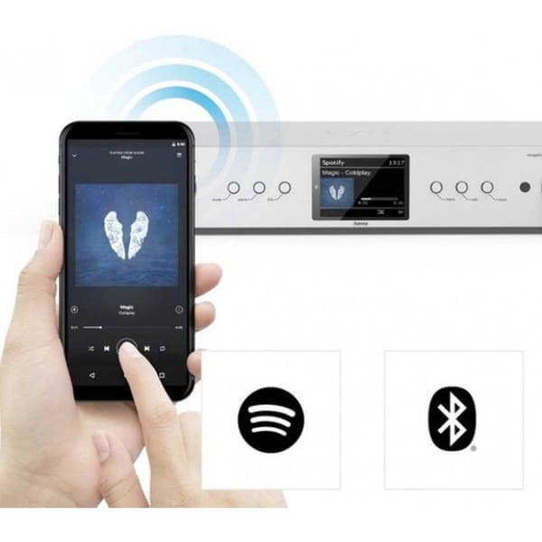 Hama DIT2105SBTX Internetbordsradio, DAB+, DAB, FM Bluetooth, USB, WiFi, internetradio silver