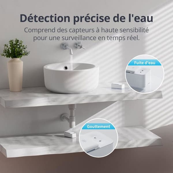 SwitchBot Vattendetekterare Wi‑Fi – 3-pack, IP67, 100 dB larm, app-notifikationer