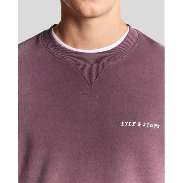Lyle & Scott sweatshirt med rund hals och borstat tryck