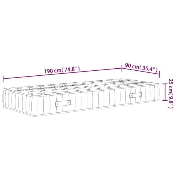 vidaXL Pocket Spring Madrass Medium Hårdhet 90x190 cm 372826