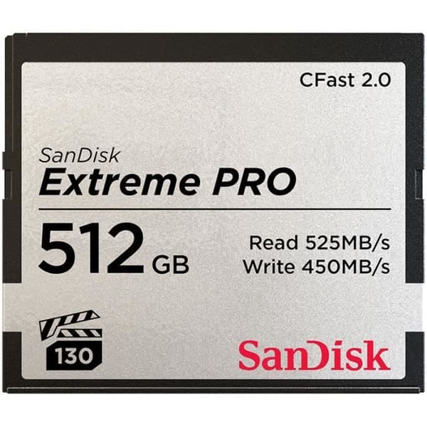 Extreme Pro CompactFlash CFast 2.0 512 GB minneskort - SANDISK - VPG-130