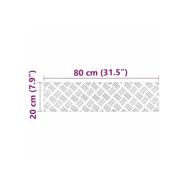 Aluminiumtrappa - vidaXL - 80x20 cm - Silver - Halkskydd - Set om 2