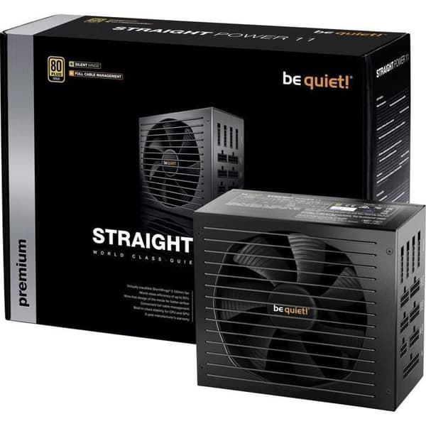 Mat - Var tyst! - Rak effekt 11 - 1000W - 80PLUS Guld - Tyst