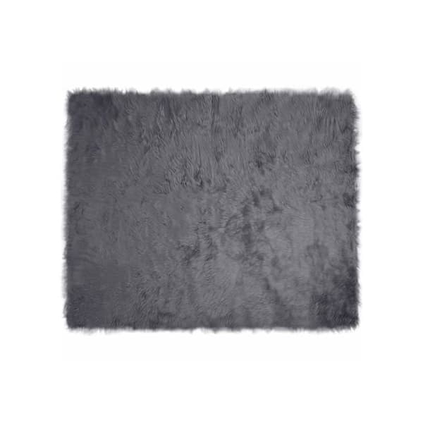 Fuskpälsmatta - vidaXL - Antracit - 200x280 cm - Polyester - Rektangulär - Mycket mjuk - Hållbar