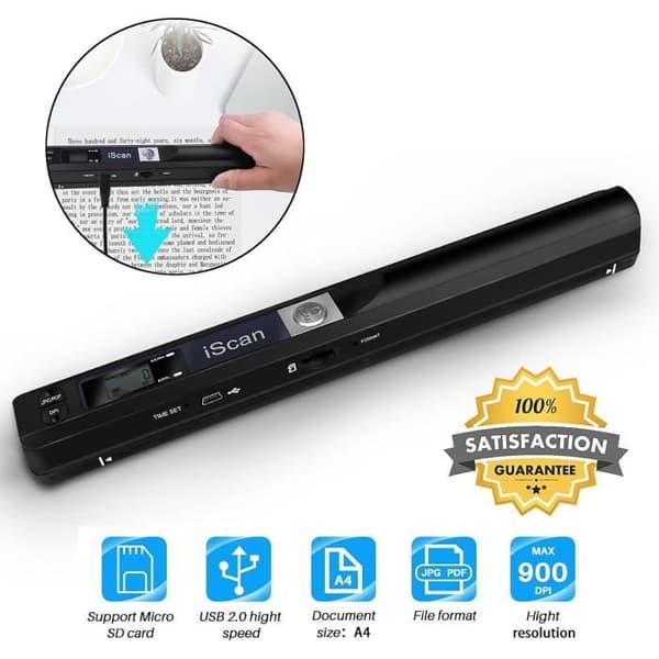 Bärbar Scanner - GENERIC - Youool Mini Scanner - 900 dpi - Skanning JPEG/PDF - A4
