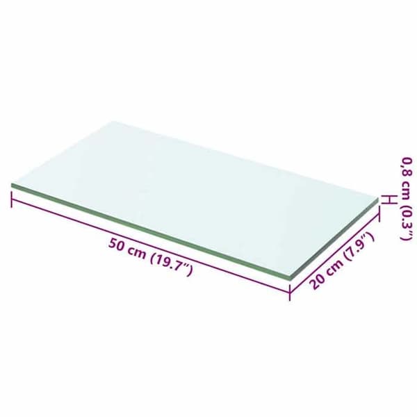 vidaXL Hyllpanel Klarglas 50 x 20 cm
