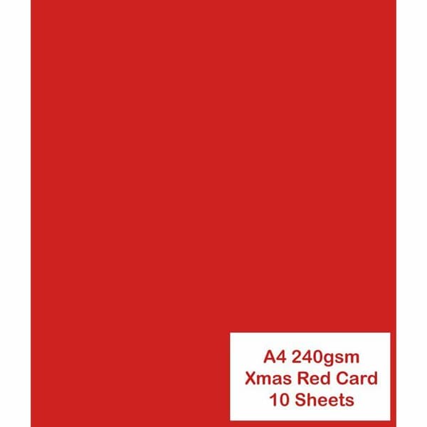 Ark - 10-pack A4 kartongpapper 240 g/m² — Julröd