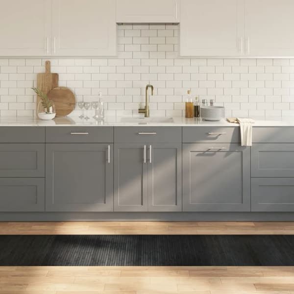 vidaXL Grå rektangulär matta 60x400 cm bambu, vardagsrumsmatta, rektangulär matta, modern matta, sovrumsmatta till 376730