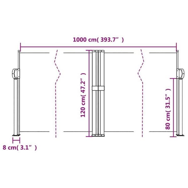 vidaXL Utrettbart sidofäste vitt 120x1000 cm 4004706