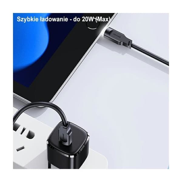 USAMS USB-C till Lightning-kabel 1,2 m, snabbladdning, grön