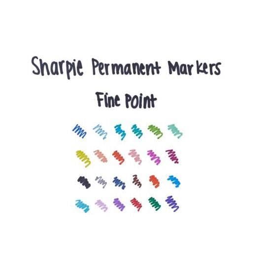 Sharpie Finmarkör 24 st Svart Finspets