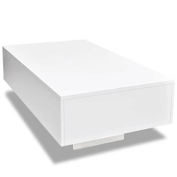 vidaXL Låg bord vit glänsande 244022