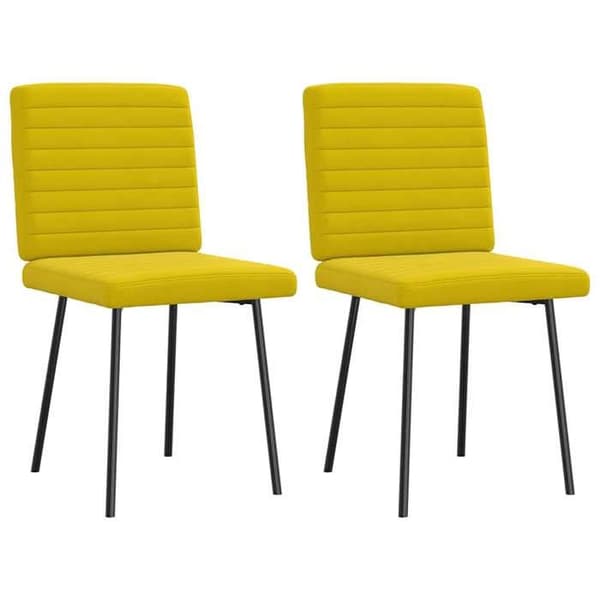 vidaXL Matstolar 2-pack Gul Sammet 4101163