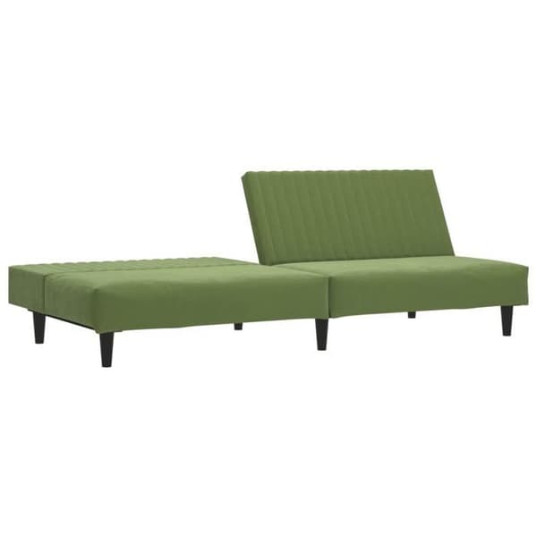 vidaXL Soffa med sängfunktion 2-sits ljusgrön sammet 375929