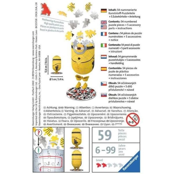 Minion Kung Fu 3D-pussel - Ravensburger - 54 bitar - Tecknade serier och serier