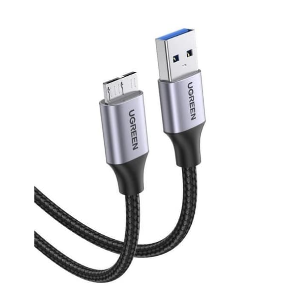 USB 3.0-kabel - UGREEN - A till Micro B - 0,5 m - Flätad nylon - 5 Gbps - Laddning 2A