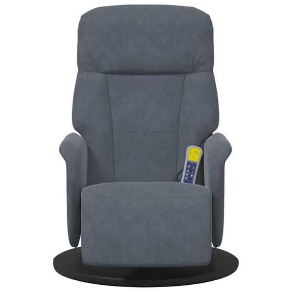 vidaXL Massagefåtölj Fåtölj Mörkgrå sammet 356694