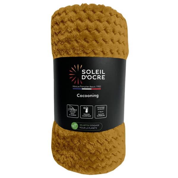 Filt 220x240 cm COCOONING senap, av Soleil d'ocre