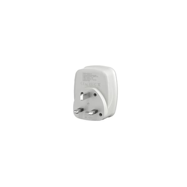 EU/UK reseadapter - 4 USB-portar - Vit - Voltman