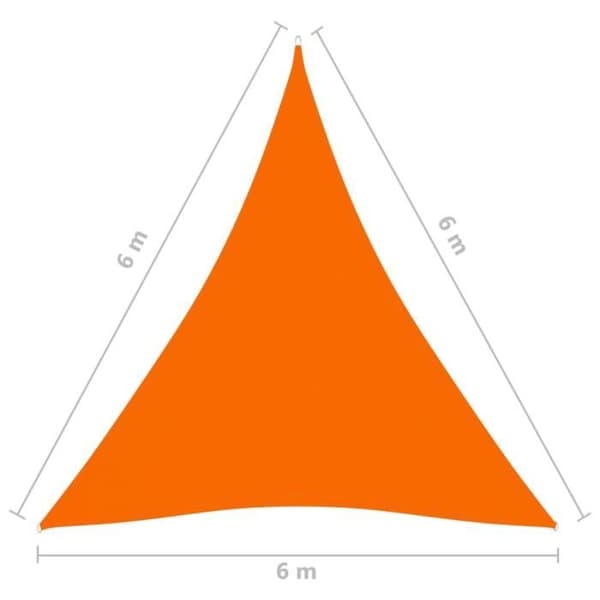 vidaXL Solskydd Tyg Oxford triangulär 6x6x6 m Orange