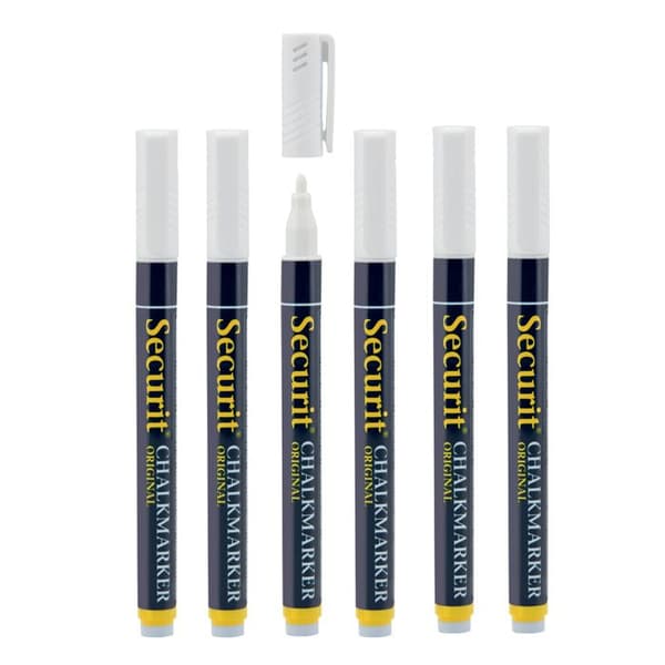 Marqueurs Krita - SECURIT - ORIGINAL SMALL - Set av 7 - Spitze spiss 1-2mm - Hvit