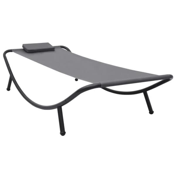 vidaXL Trädgårdssäng Grå 200x90 cm Stål