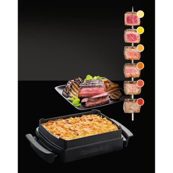 TEFAL GC7148 Optigrill Grill + Snaking&Baking - 2000 W - Svart / Rostfritt stål
