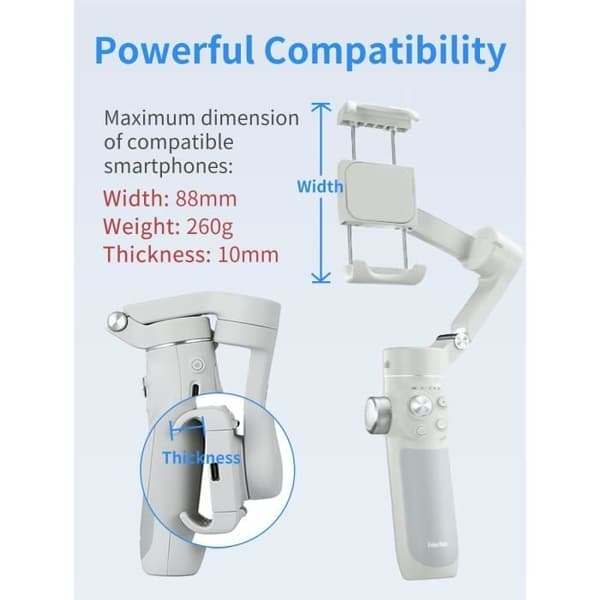 Smartphone Stabilizer - FEIYU TECH - Vimble 4SE - 3 Axlar - AI Spårning - Autonomi 9h