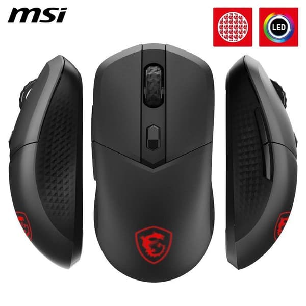 Trådlös Bluetooth/2,4 GHz/USB-spelmus - MSI VERSA 300 Wireless - Svart