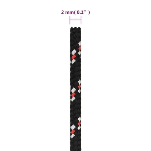 vidaXL Båtrep Svart 2 mm 100 m Polypropen 152319
