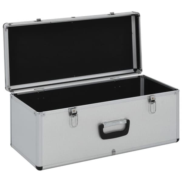 vidaXL Förvaringsboxar 2 st Silver Aluminium
