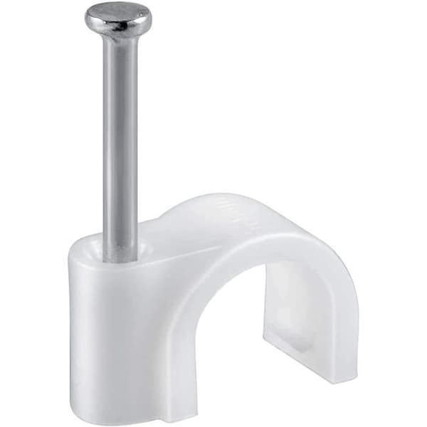 Attache de Cable - Elfcam® - 100 Stycken - Spik i Stål - Storlek: 4mm - Vit