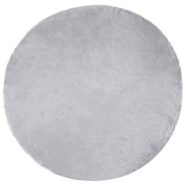 Matta - VIDAXL - Tafalla - Rund Ø 160 cm - Polyester - Grå