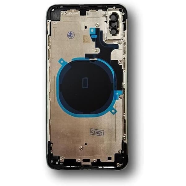 Bakre chassi med glas, ram och SIM-låda för iPhone XS Max (Svart)