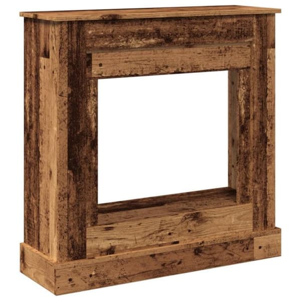 Eldstad ram gammalt trä 90x30x90 cm ingenjörsträ