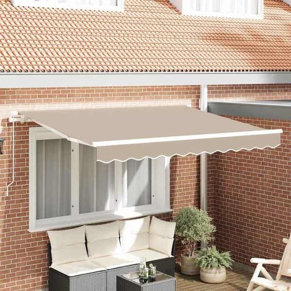 vidaXL Ersättningsduk för markis Beige 3 x 2,5 m Polyester 42000558