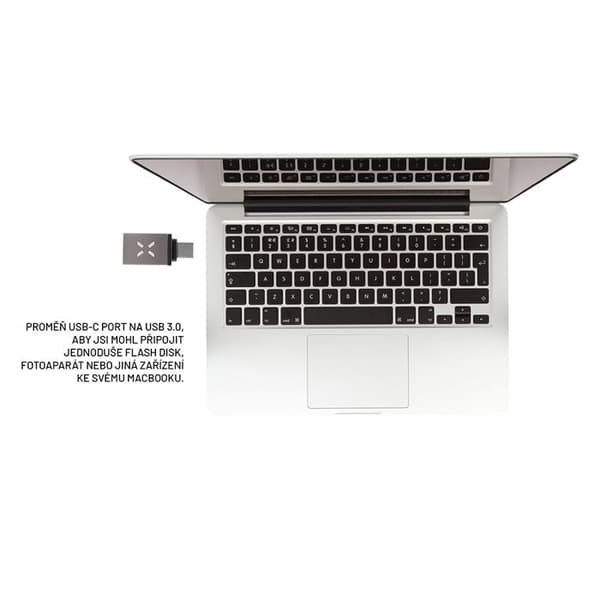 USB 3.0-adapter - Fast - Typ-C - 5 Gbit/s - 2,4 A - Aluminium - Grå