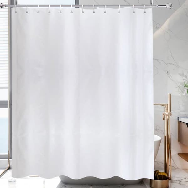 Duschdraperi - SC-White03 - Vit - Vattentät mögelresistent - Rostfria öglor - 200x240 cm