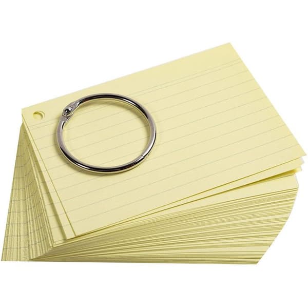 Fickor bristol - A6 148x105mm - Linjer - Perforerade - Med ring - Exacompta