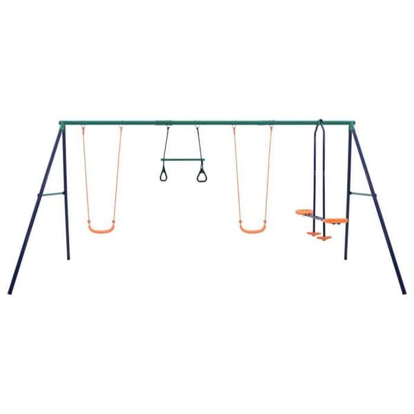 vidaXL 4-sits gymnastikgunga och ringar i stål