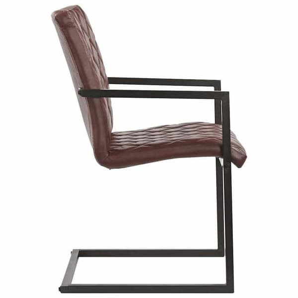 vidaXL Cantilever Matstolar 2st Brunt Äkta Läder